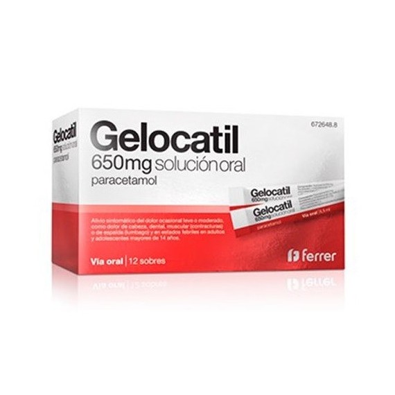 GELOCATIL 650 mg SOLUCION ORAL, 12 sobres - 1