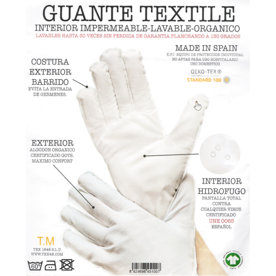 GUANTES TELA REUTILIZABLE T-M 1 PAR (2U) - 1