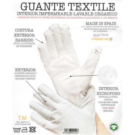 GUANTES TELA REUTILIZABLE T-M 1 PAR (2U) - 1