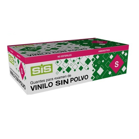 GUANTES VINILO SIN POLVO T-S 100 U SIS - 1