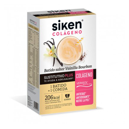 SIKEN SUSTITUTIVE BATIDO COLAGENO VAINILLA 6 SOBRES - 1