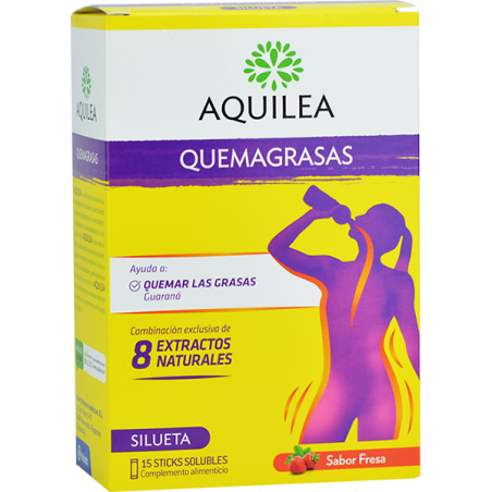 AQUILEA QUEMAGRASAS SABOR FRESA 15 STICKS - 1
