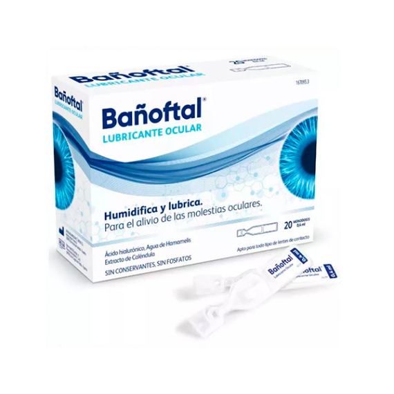 BAÑOFTAL LUBRICANTE OCULAR 20 MONODOSIS 0.4 ML