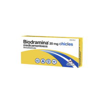 BIODRAMINA 20 mg CHICLES MEDICAMENTOSOS, 6 chicl