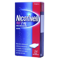 NICOTINELL FRUIT 2 mg CHICLE MEDICAMENTOSO, 24 c