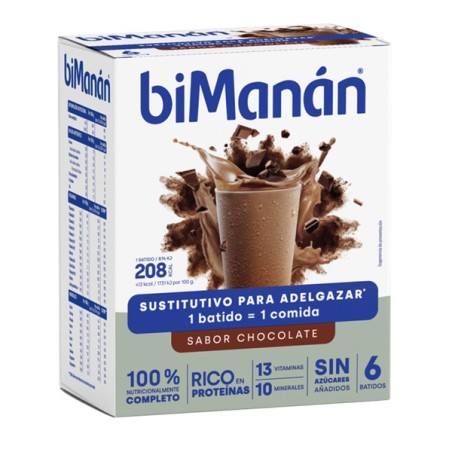 Bimanan Sustitutivo Batido Chocolate 6 Sobres