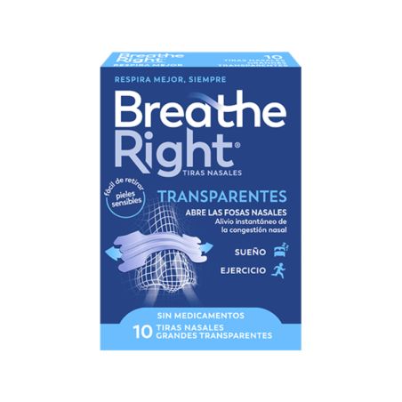 Breathe Right Tiras Nasales Transparente T-G 10u
