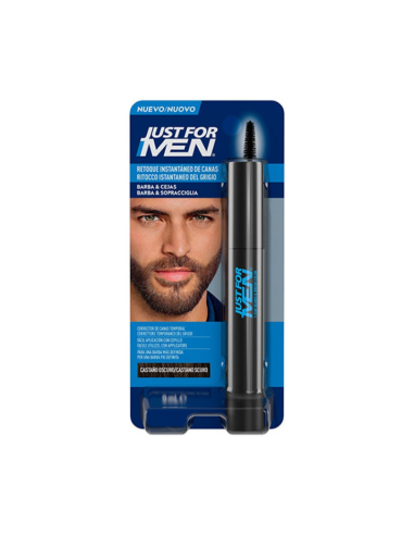 Just For Men Canas Pincel Castaño Oscuro 9 Ml