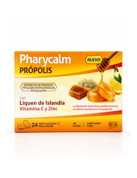Pharycalm Propolis 24 Pastillas Suizas