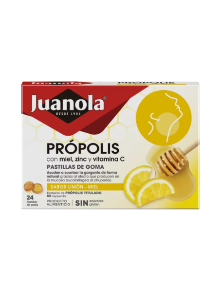 Juanola Propolis Miel-Limon, Zinc, Vit C 24 U