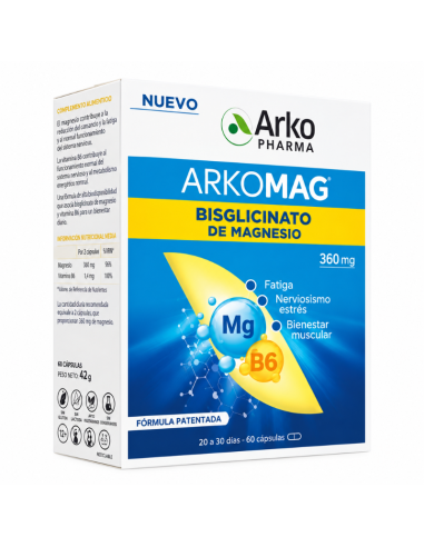 Arkomag Biscigliinato Magnesio+B6 60 Caps