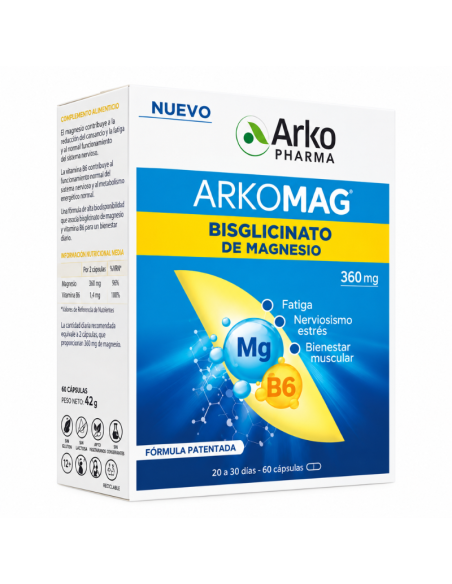 Arkomag Biscigliinato Magnesio+B6 60 Caps