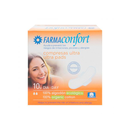 FARMACONFORT COMPRESAS 100% ALGODON ULTRAFINAS DIA ALAS 10 U - 1