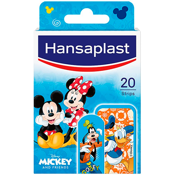 HANSAPLAST JUNIOR TIRAS ADHESIVAS DIBUJOS INF DISNEY 20 U 2 TAMAÑOS - 1