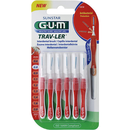 GUM CEPILLO INTERDENTAL 08 MM 6 UNIDADES - 1